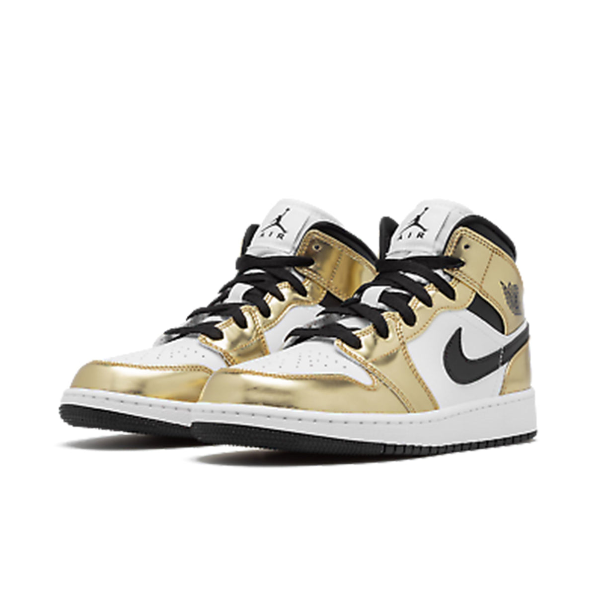Air Jordan 1 Mid Metallic Gold Black White (GS)
