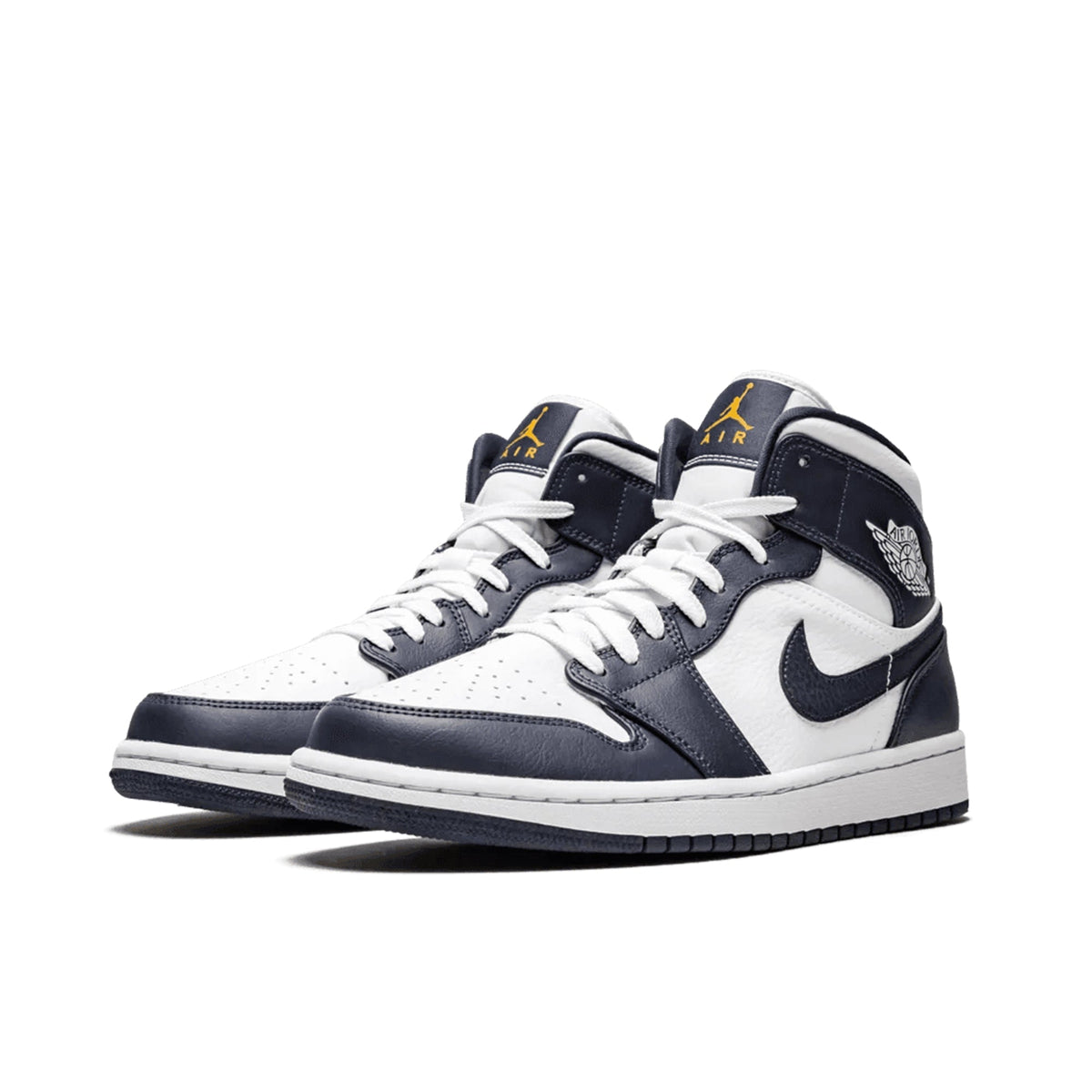 Air Jordan 1 Mid White Metallic Gold Obsidian