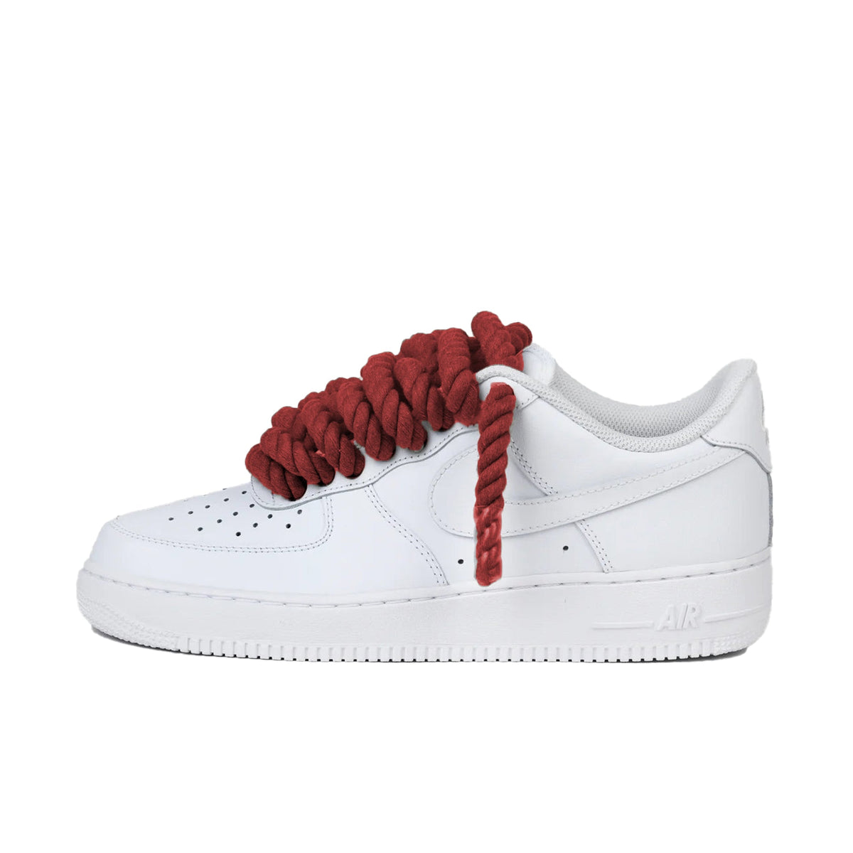 Nike Air Force 1 Low Rope Laces Burgundy Custom