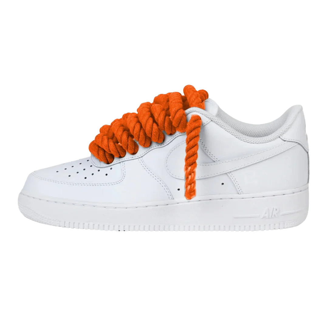 Nike Air Force 1 Low Rope Laces Orange Custom