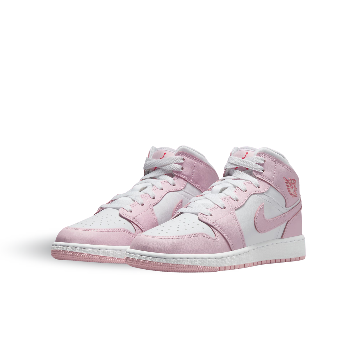 Air Jordan 1 Mid Pink Foam Fire Red