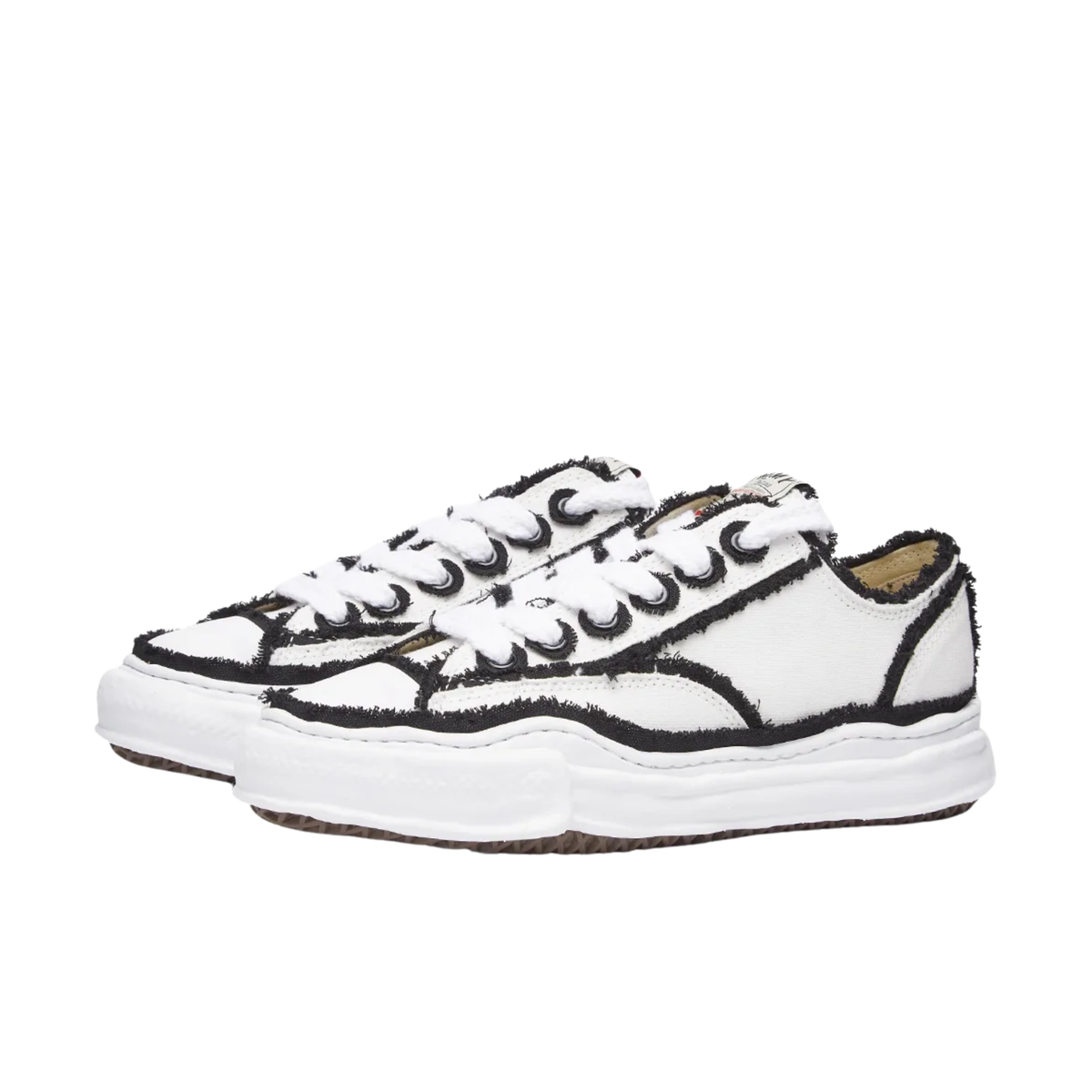 Maison Mihara Yasuhiro Peterson OG Sole Canvas Low Frayed White Black